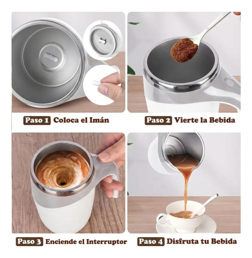 Taza Térmica Automática con Mezclador Eléctrico – Multiusos