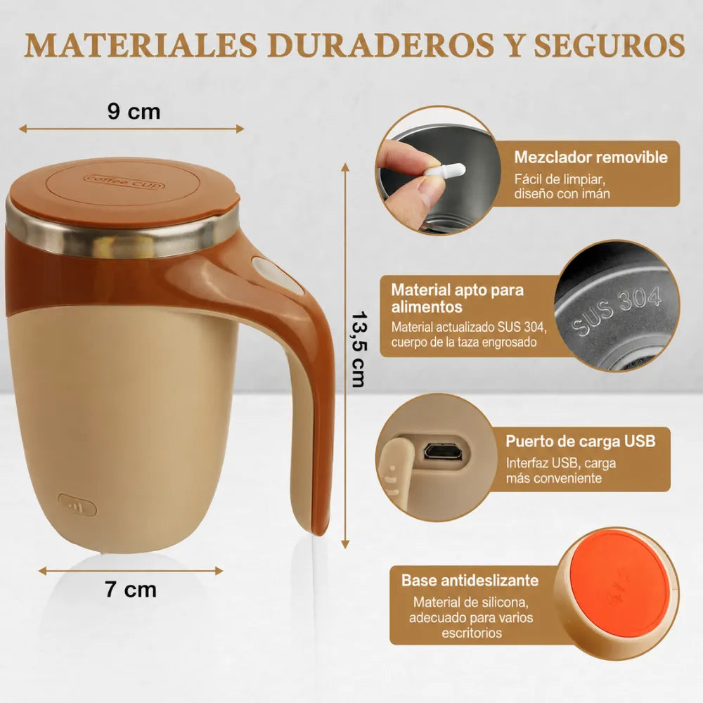 Taza Térmica Automática con Mezclador Eléctrico – Multiusos